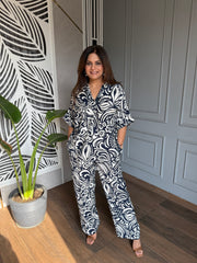 Summer printed loose style co-ords (sapphire)