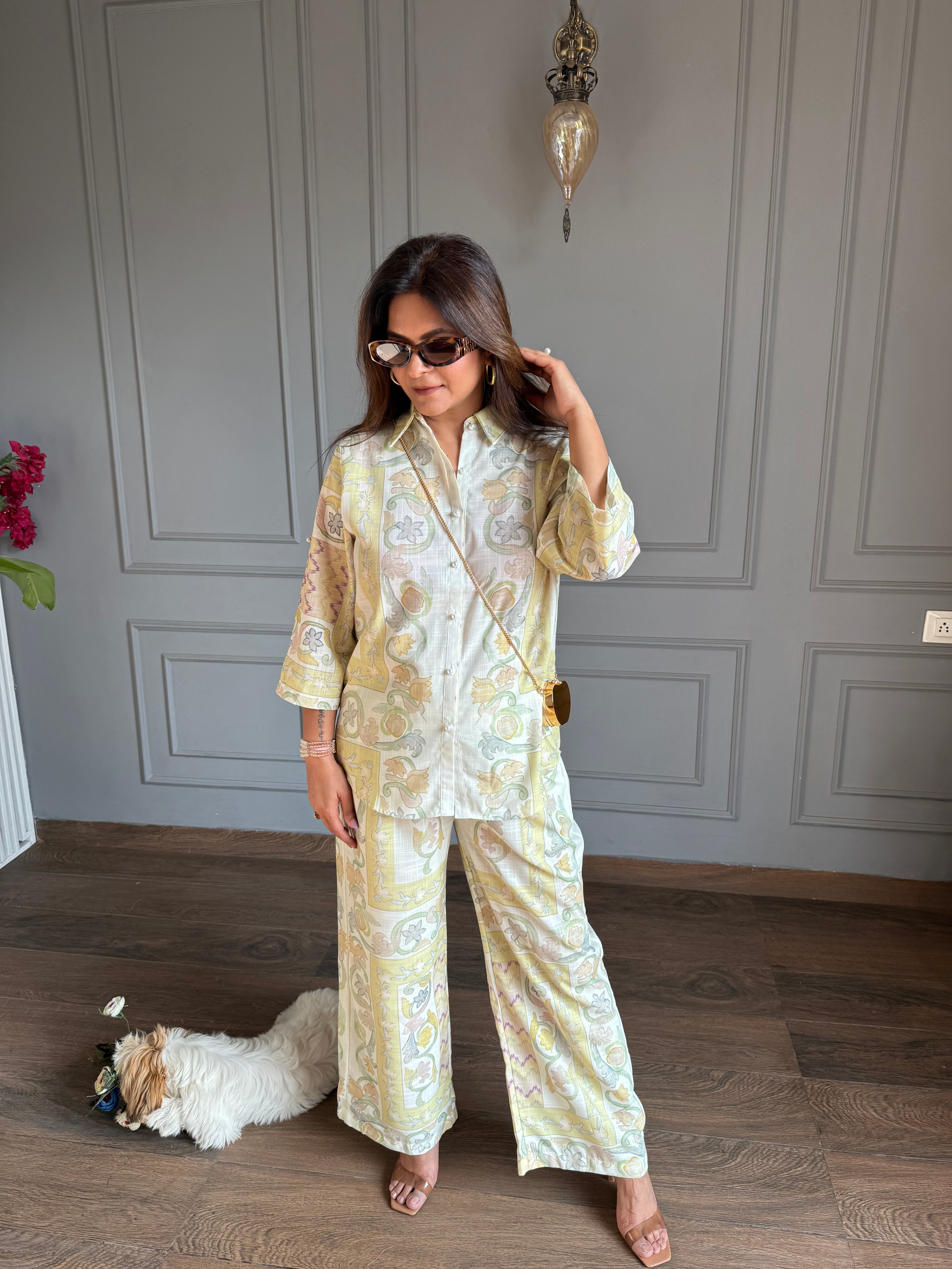 Imported linen greek co-ords