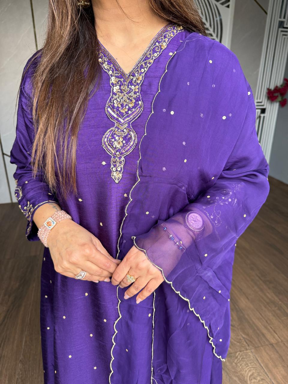 Pure silk anarkali suit