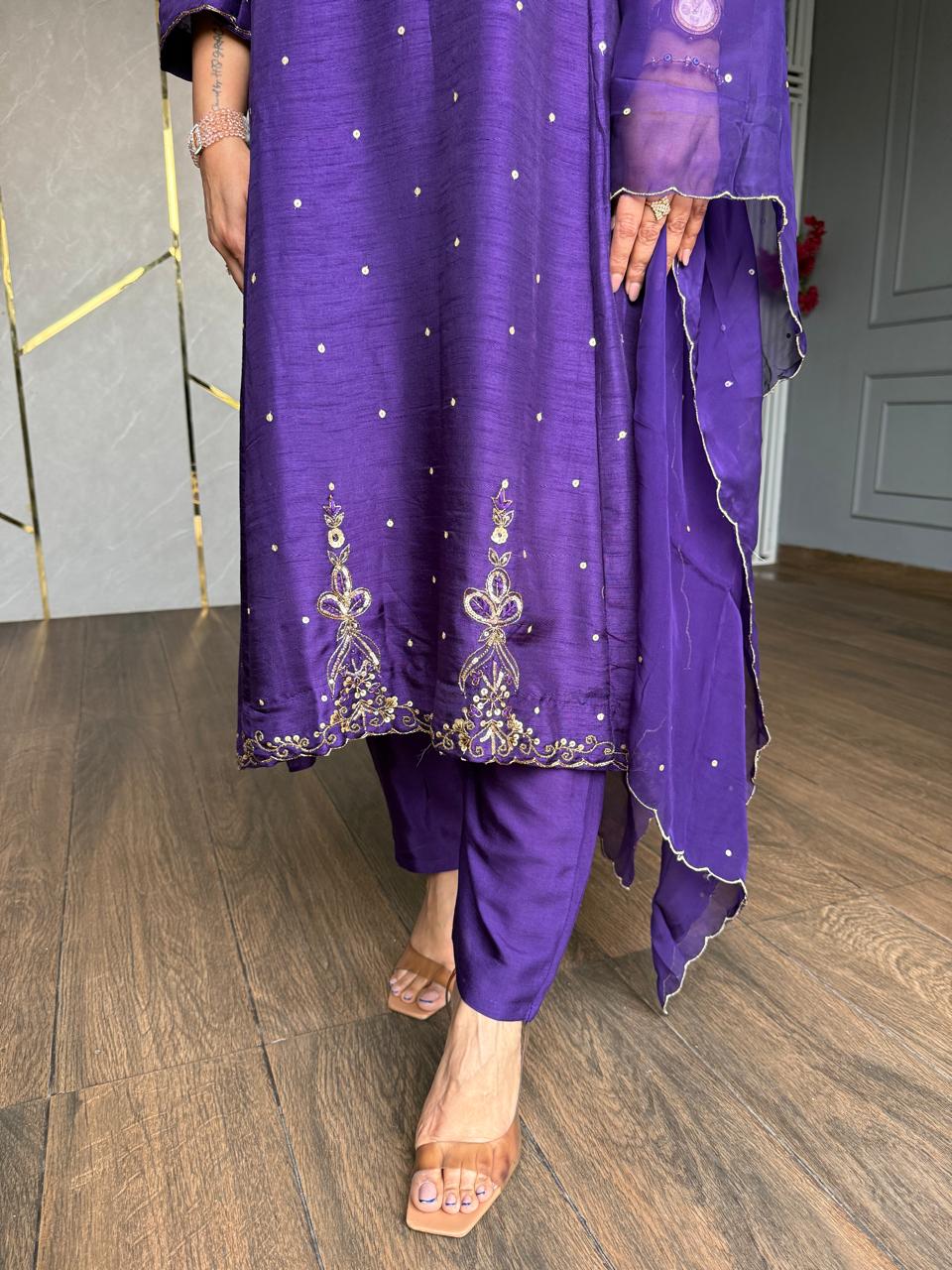 Pure silk anarkali suit