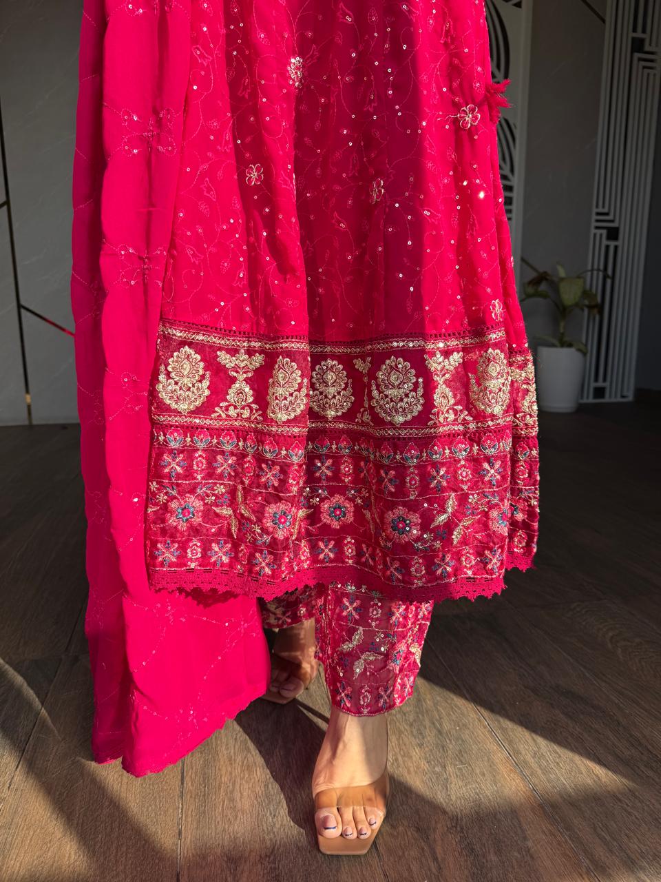 Angrakha style anarkali suit
