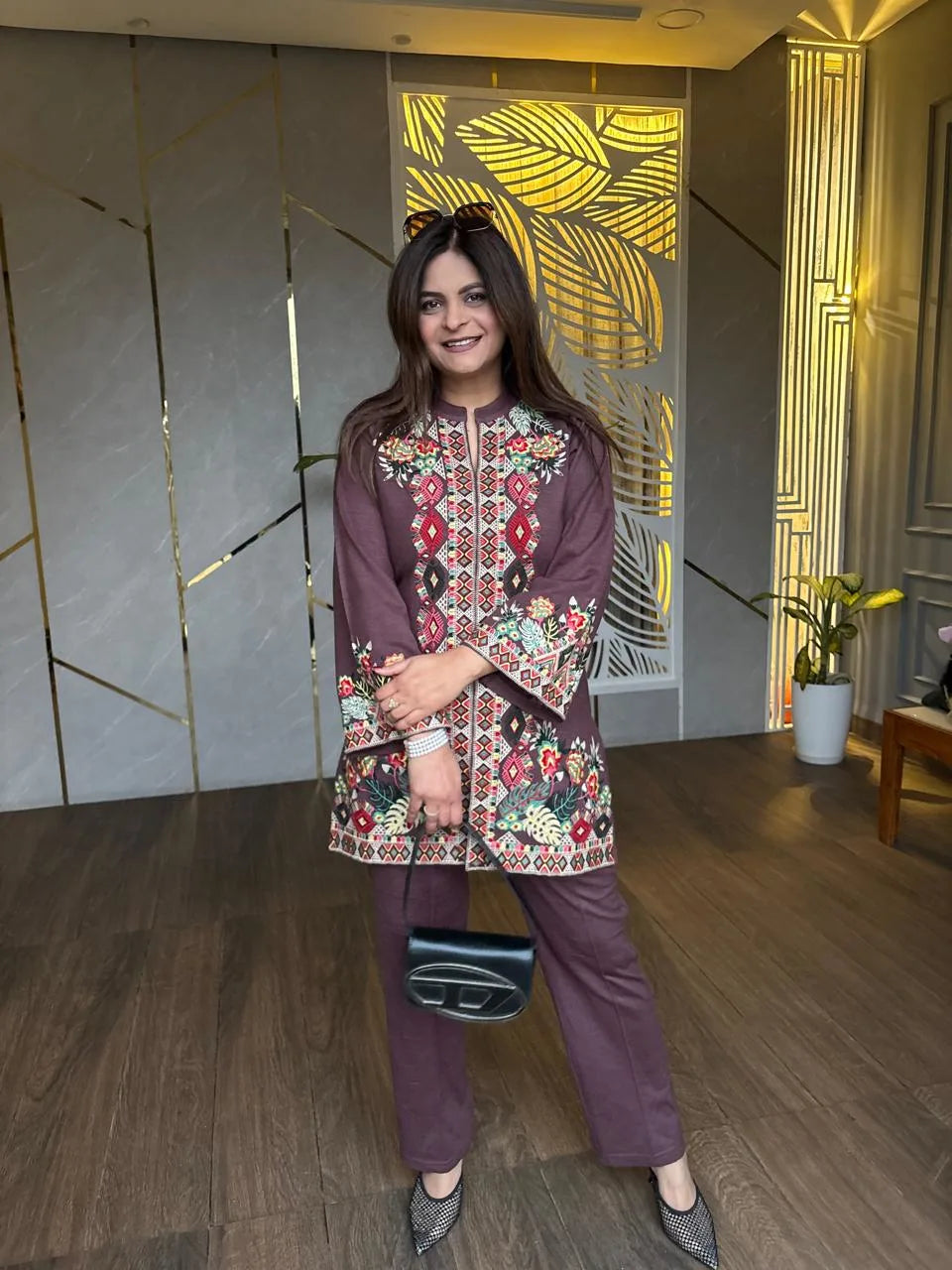 WOOLLEN EMBROIDERY CO-ORD SET