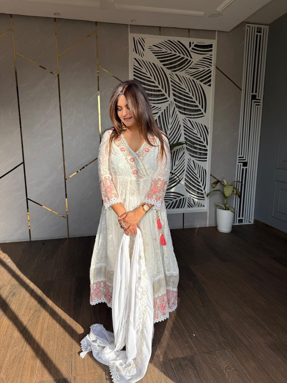 Angrakha style anarkali suit