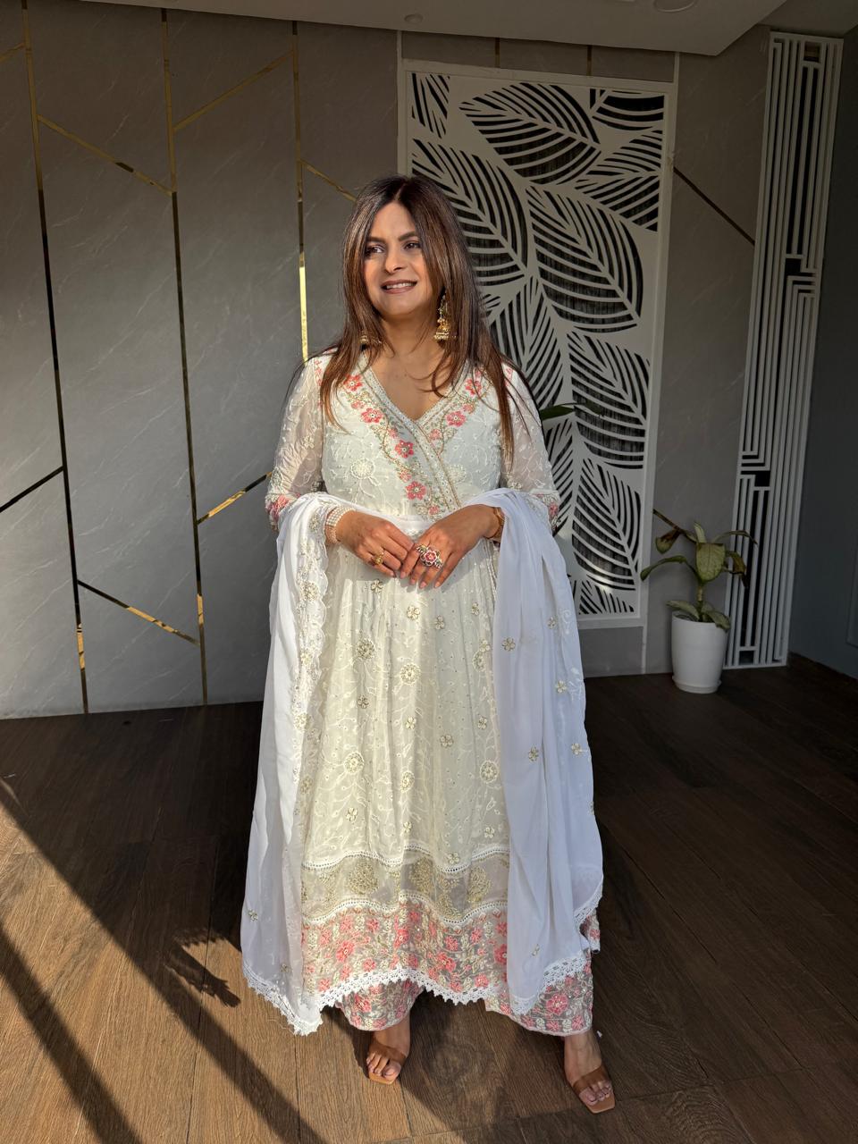 Angrakha style anarkali suit