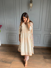 Pure cotton A lined short anarkali suit (Hazel)