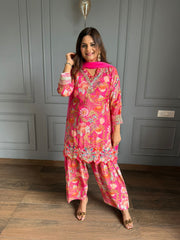 Farshi Salwar Crepe Hand Work Suit With Chiffon Dupatta (Sneha)