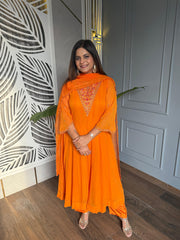 Georgette A line hand embroided kalidar suit (Gulnaz)