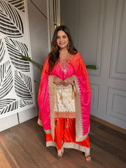 Banarsi shirt with chinnon cape and garara (Cape)