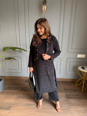 Malti velvet 3 piece mirror work co-ord set