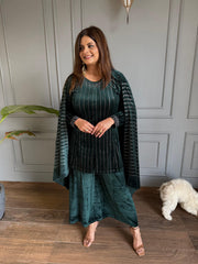 Velvet 3 piece embroided sharara suit (Rohini)