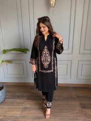 Woollen 2 piece woollen embroided co-ord set (Bindu)