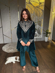 V NECK EMBROIDED CO-ORD (Reshma)