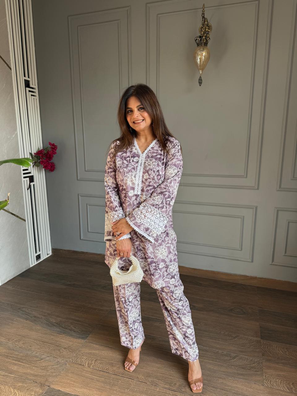Pakistani style soft cotton co-ords (butter)