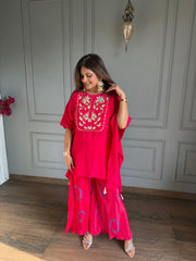 Crepe embroided kaftan set (Sprite)