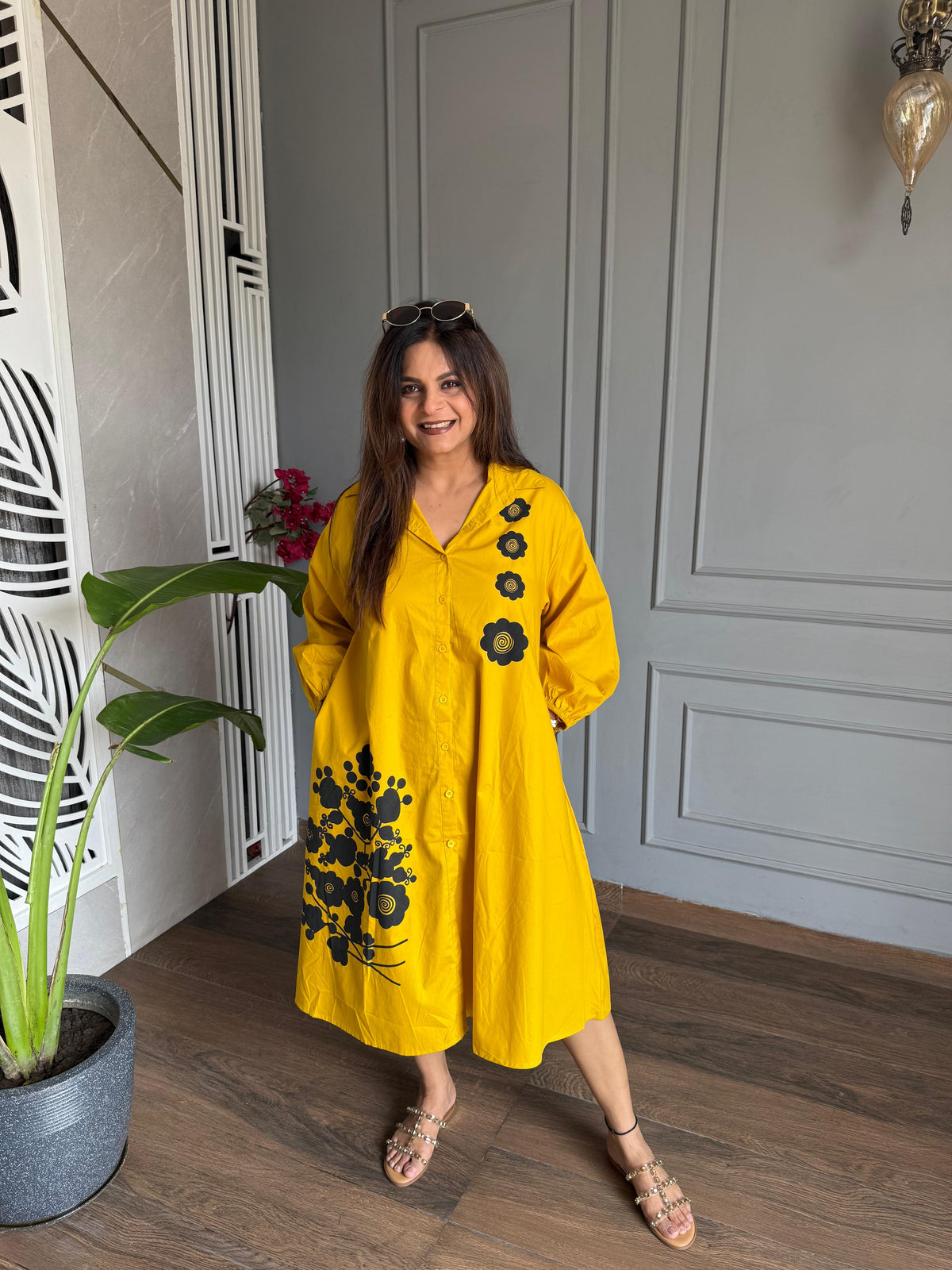 Long printed cotton shirts cum dress (Zoya)