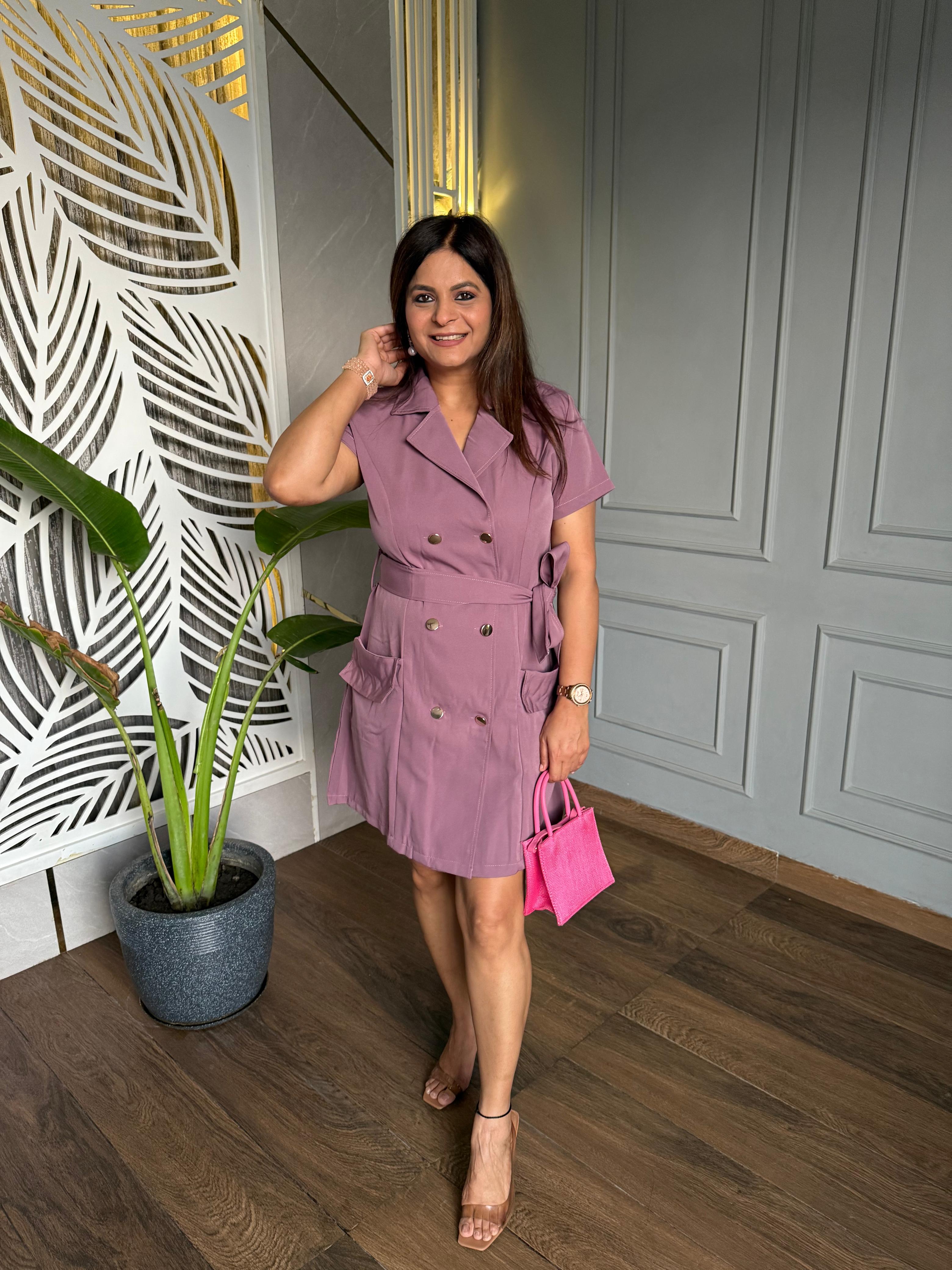 Double button coat dress (Rain)