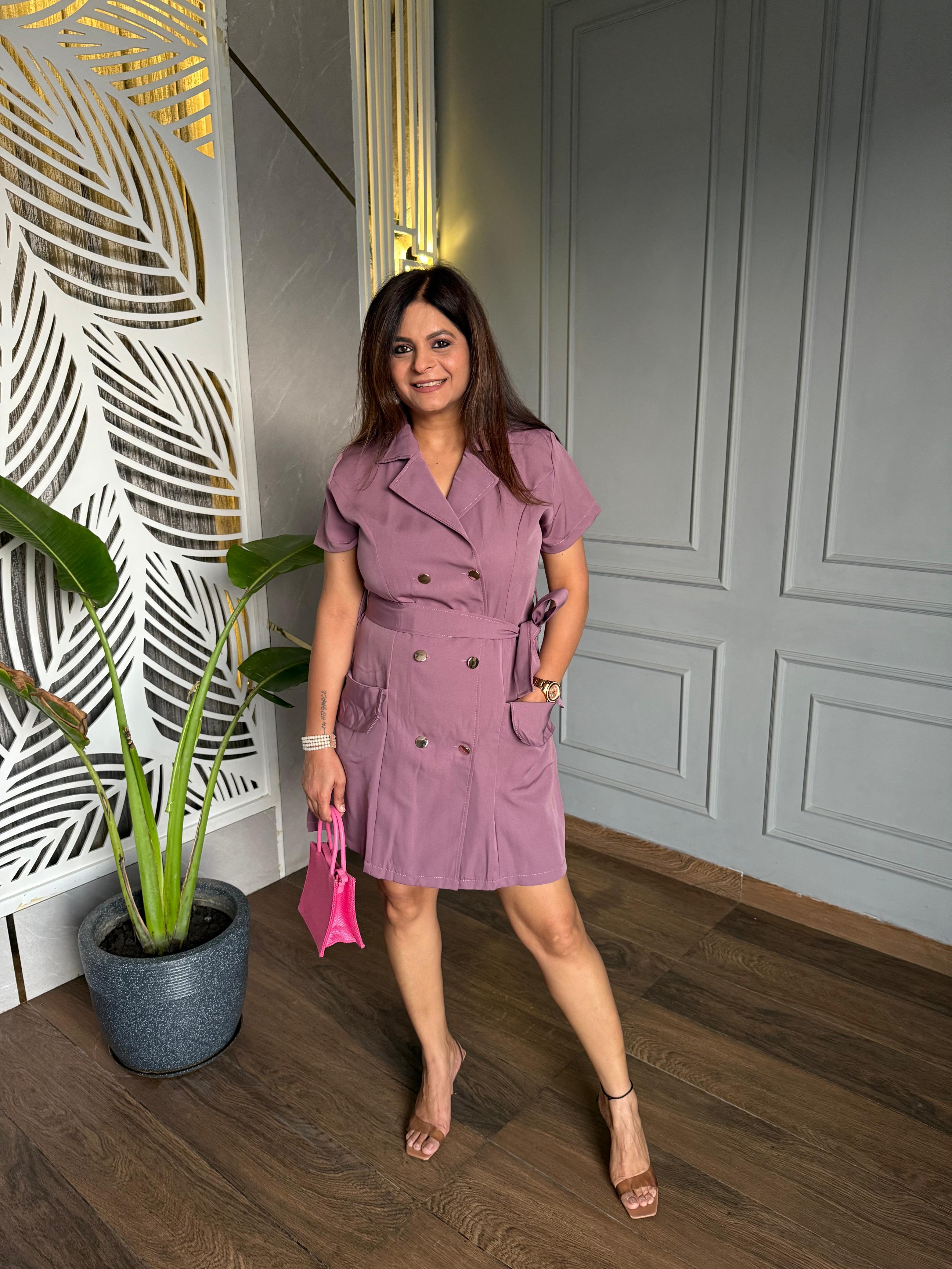 Double button coat dress (Rain)