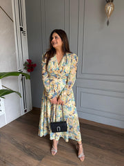 Cotton floral printed summer dress (Orchid)