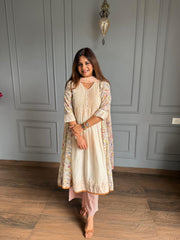 Pure cotton A lined short anarkali suit (Hazel)