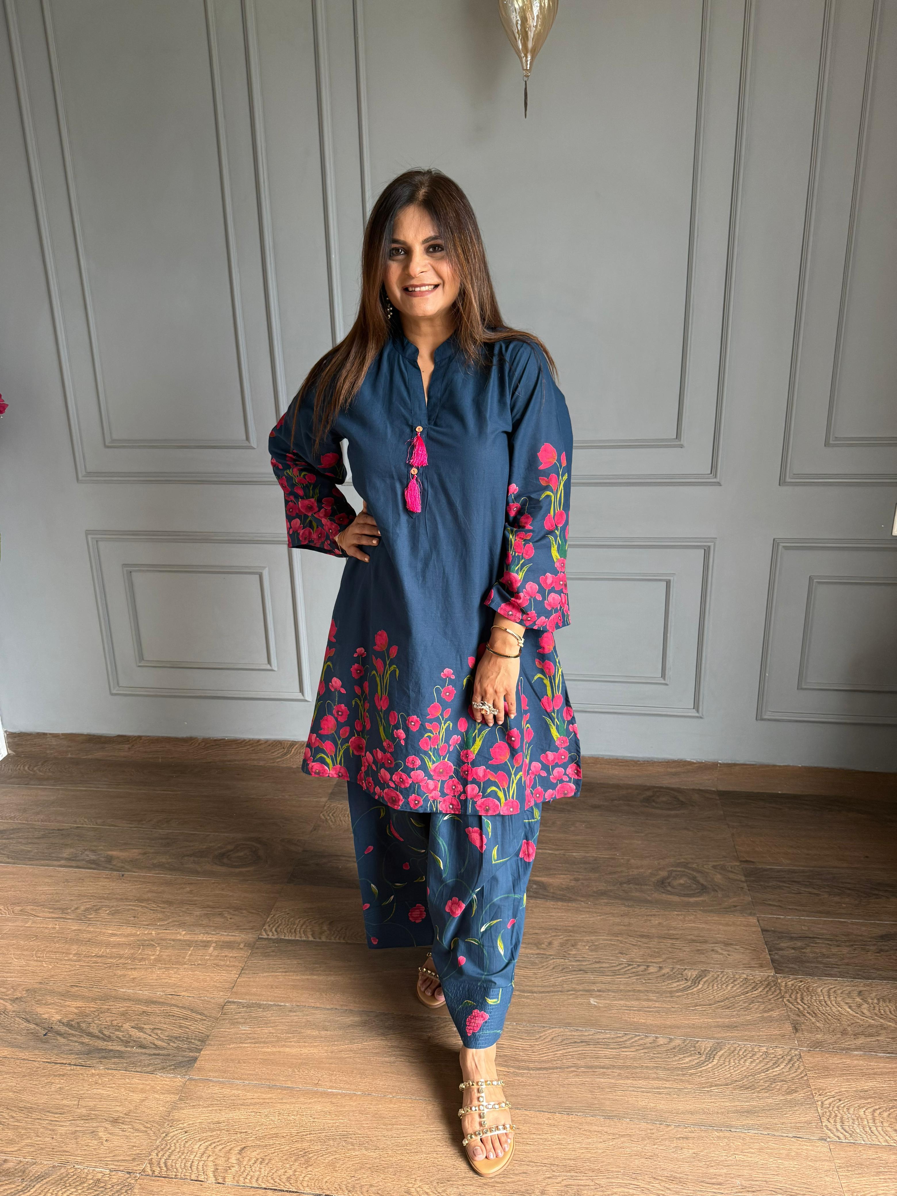 Farshi salwar loose cotton co-ord (Sapna)