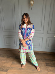 Crepe digital printed co-ord set (Gulaabi)
