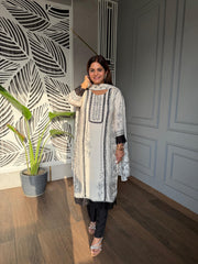 Super pretty crepe digital printed lace suit (Nisha)