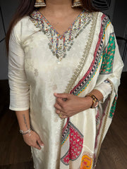Embroided silk tissue suit lining on shirt (Rashmi)