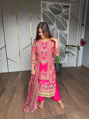 Super pretty digital print embroided suit (Monsoon)