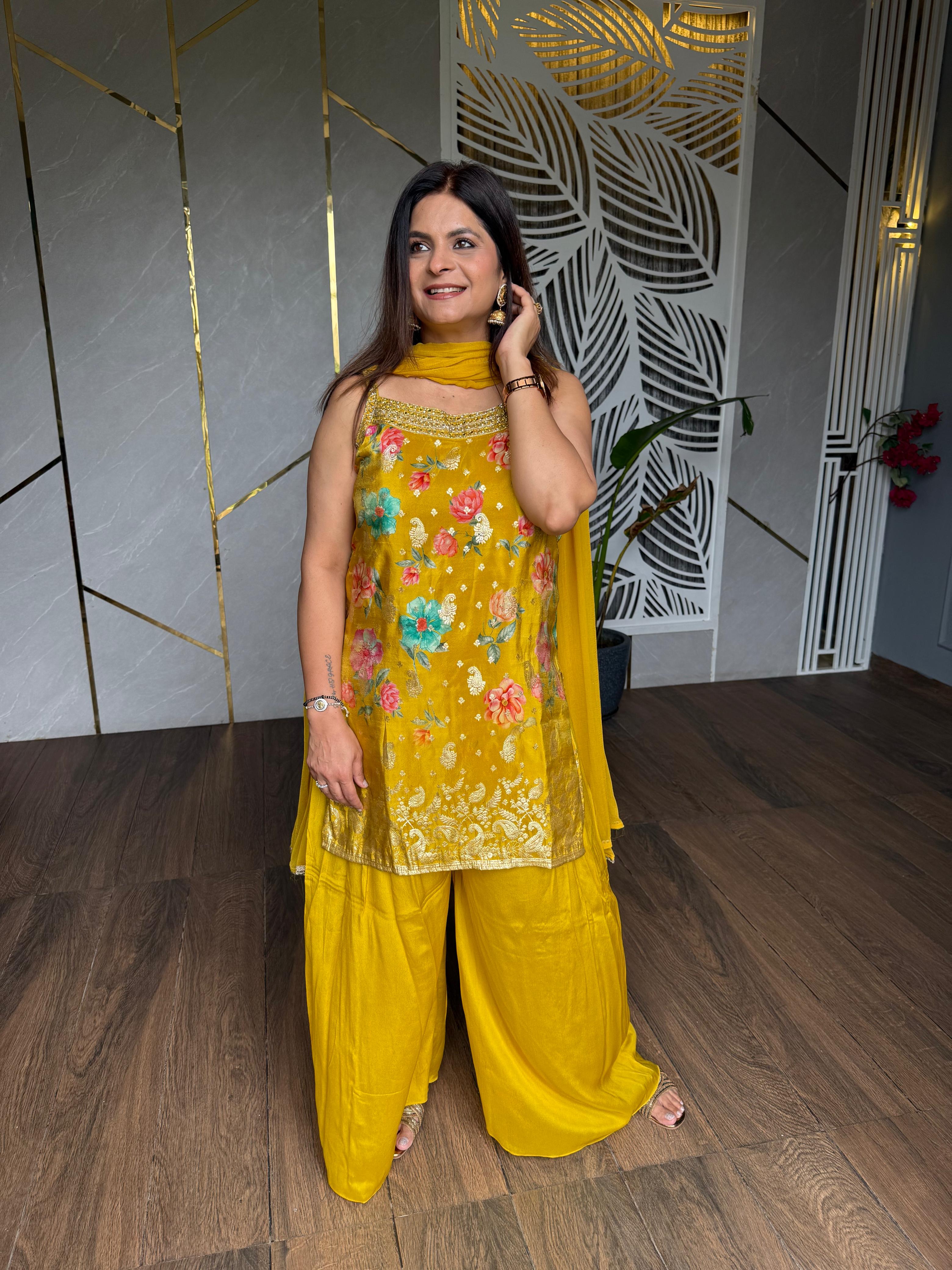 Beautiful chiffon sharara suit (Sharara)
