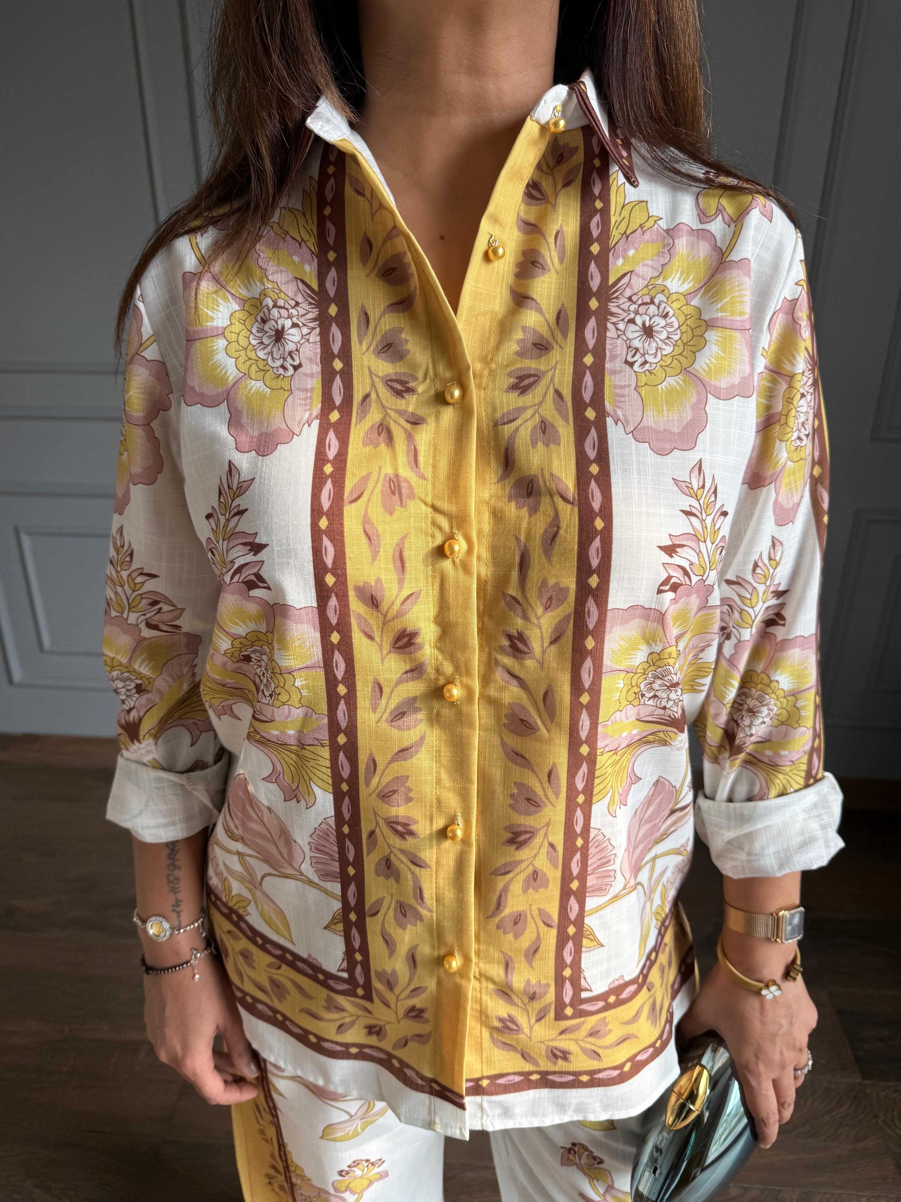 Greek print imported linen co-ord (Greek)