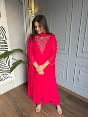 Georgette A line hand embroided kalidar suit (Gulnaz)