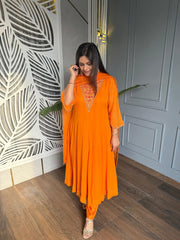 Georgette A line hand embroided kalidar suit (Gulnaz)