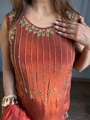 Farshi salwar crepe embroided suit (Hoor)