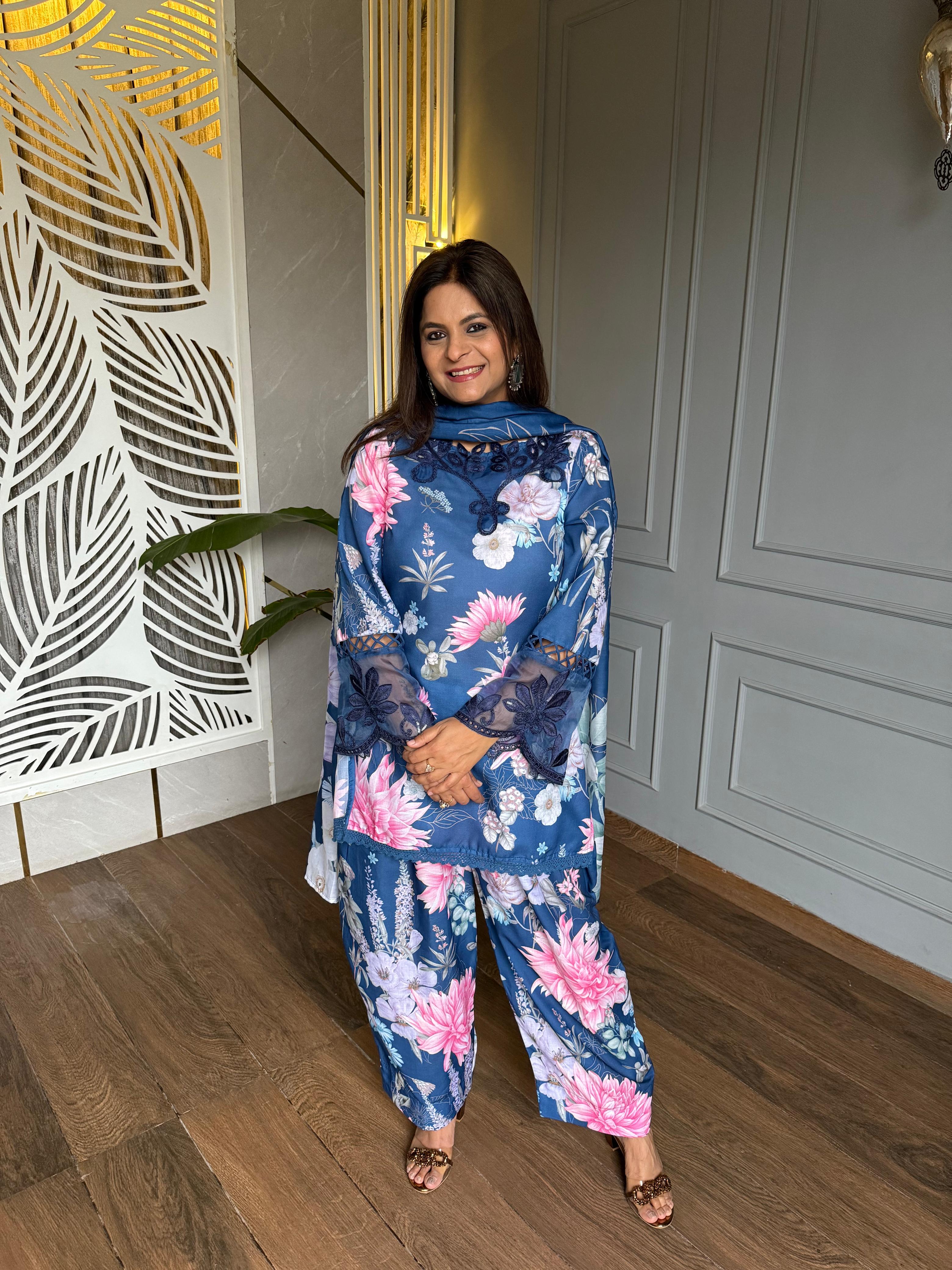 Cotton floral farshi salwar suit (Mahira)