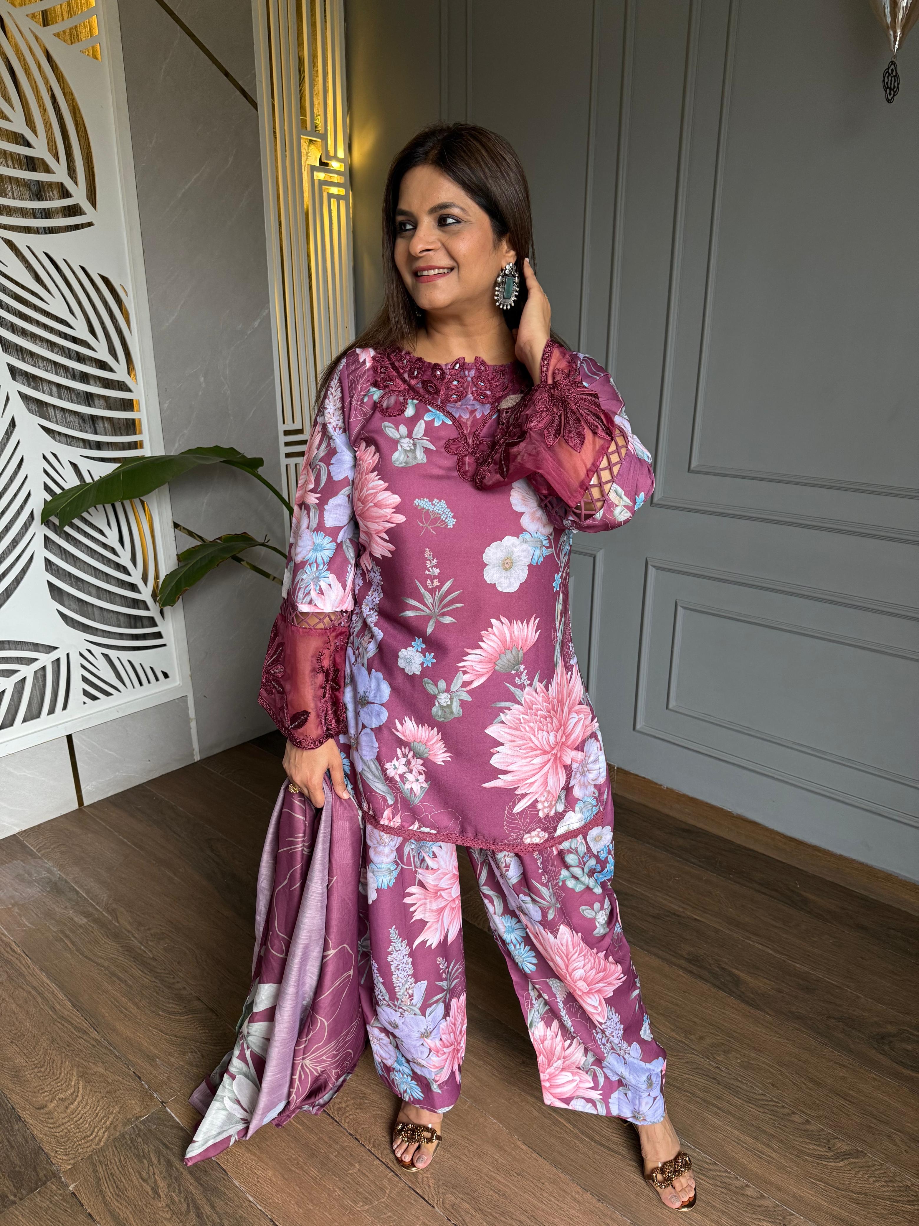Cotton floral farshi salwar suit (Mahira)