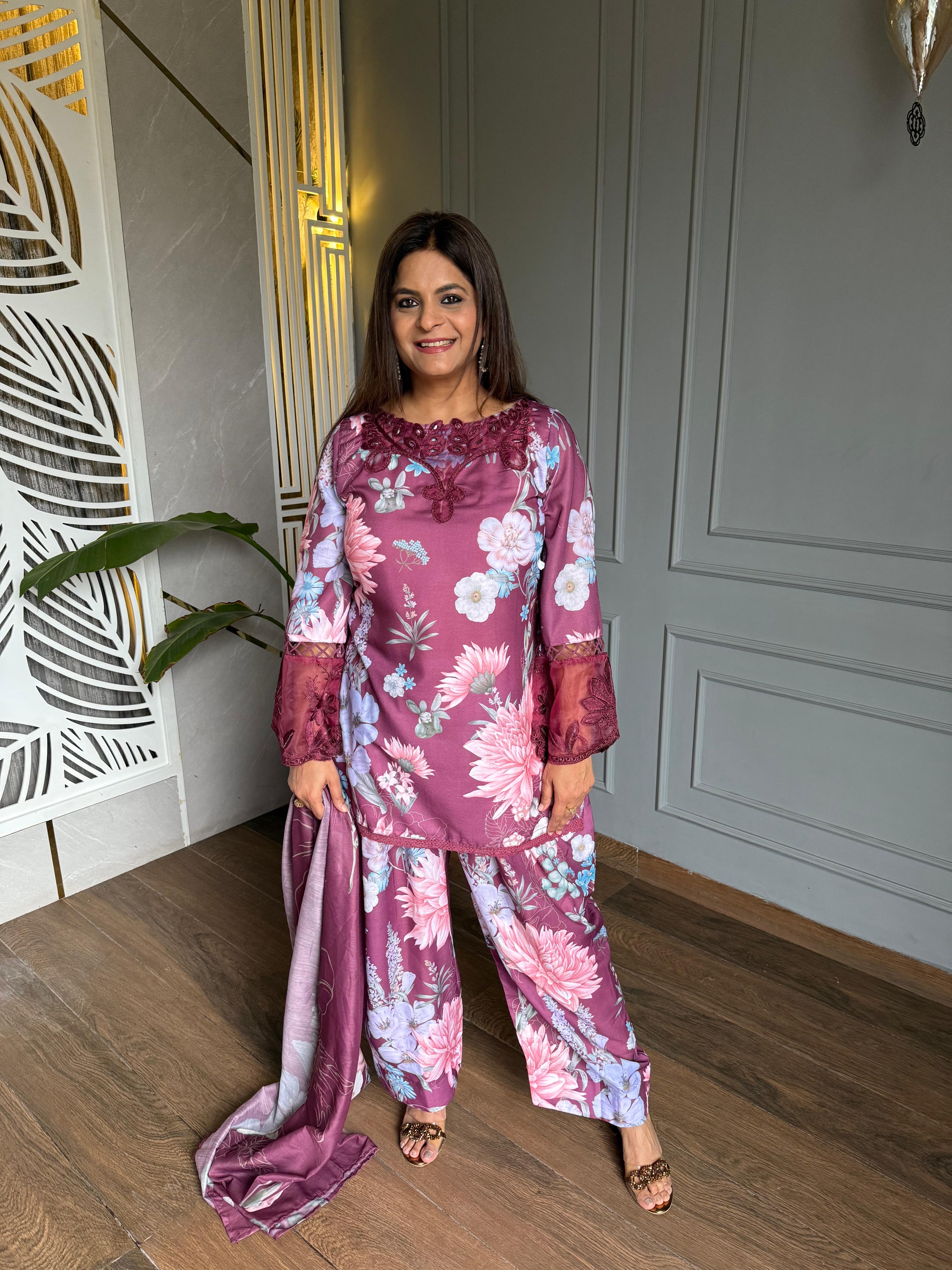 Cotton floral farshi salwar suit (Mahira)