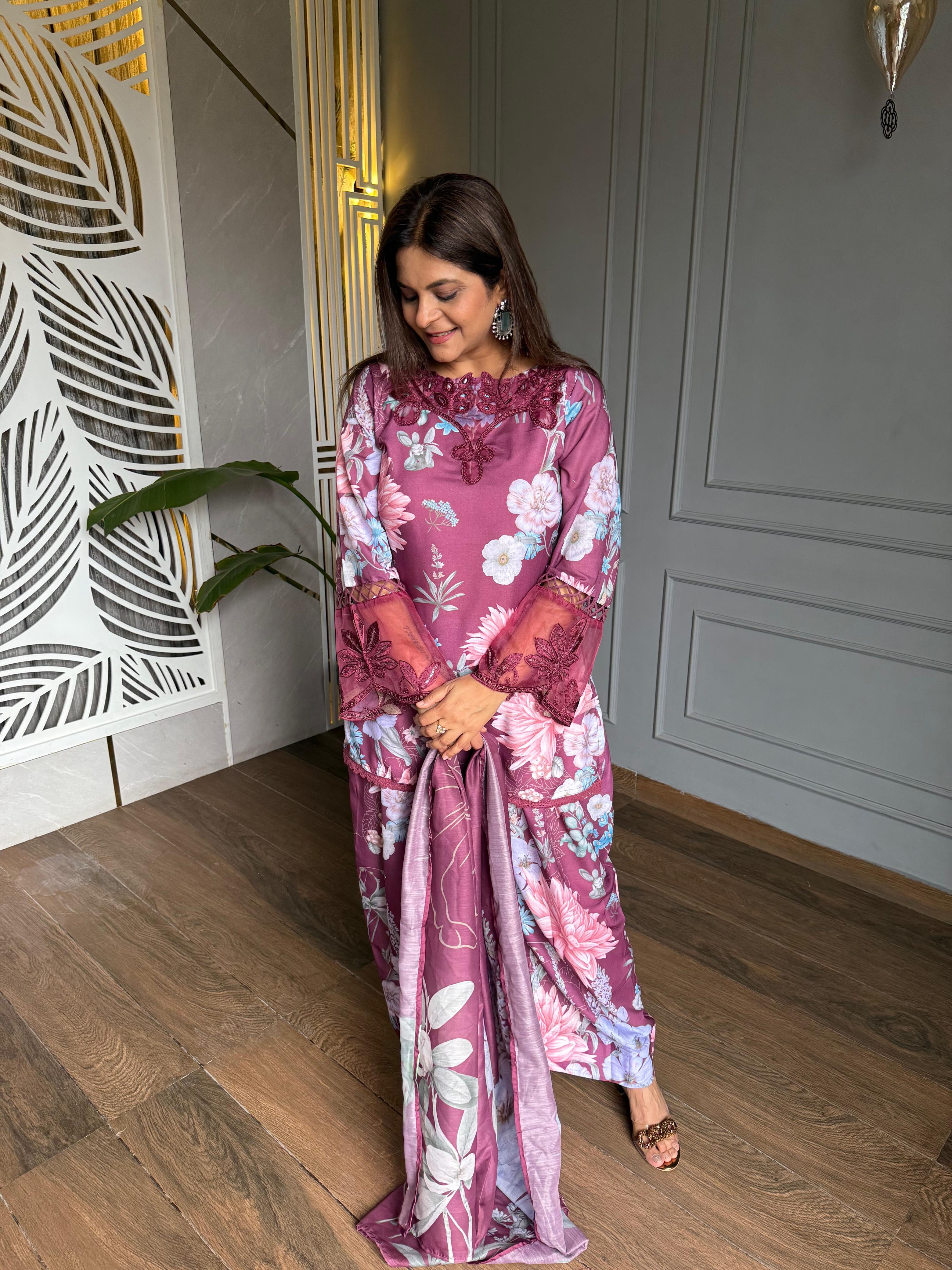 Cotton floral farshi salwar suit (Mahira)