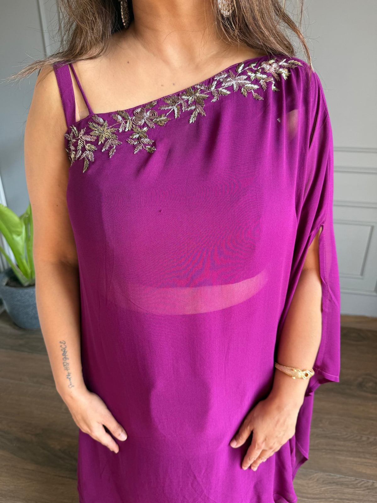 3 Piece georgette embroided co-ord set (Malabar)