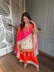 Banarsi shirt with chinnon cape and garara (Cape)