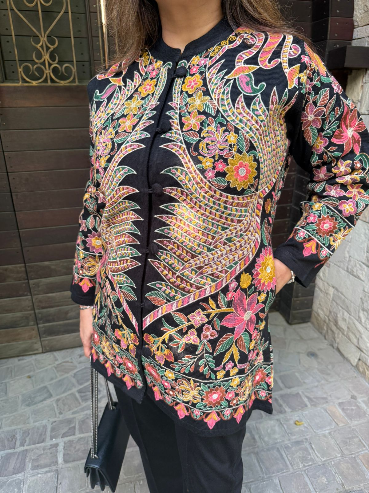 3 Piece woollen embroided co-ord set (Ruby)