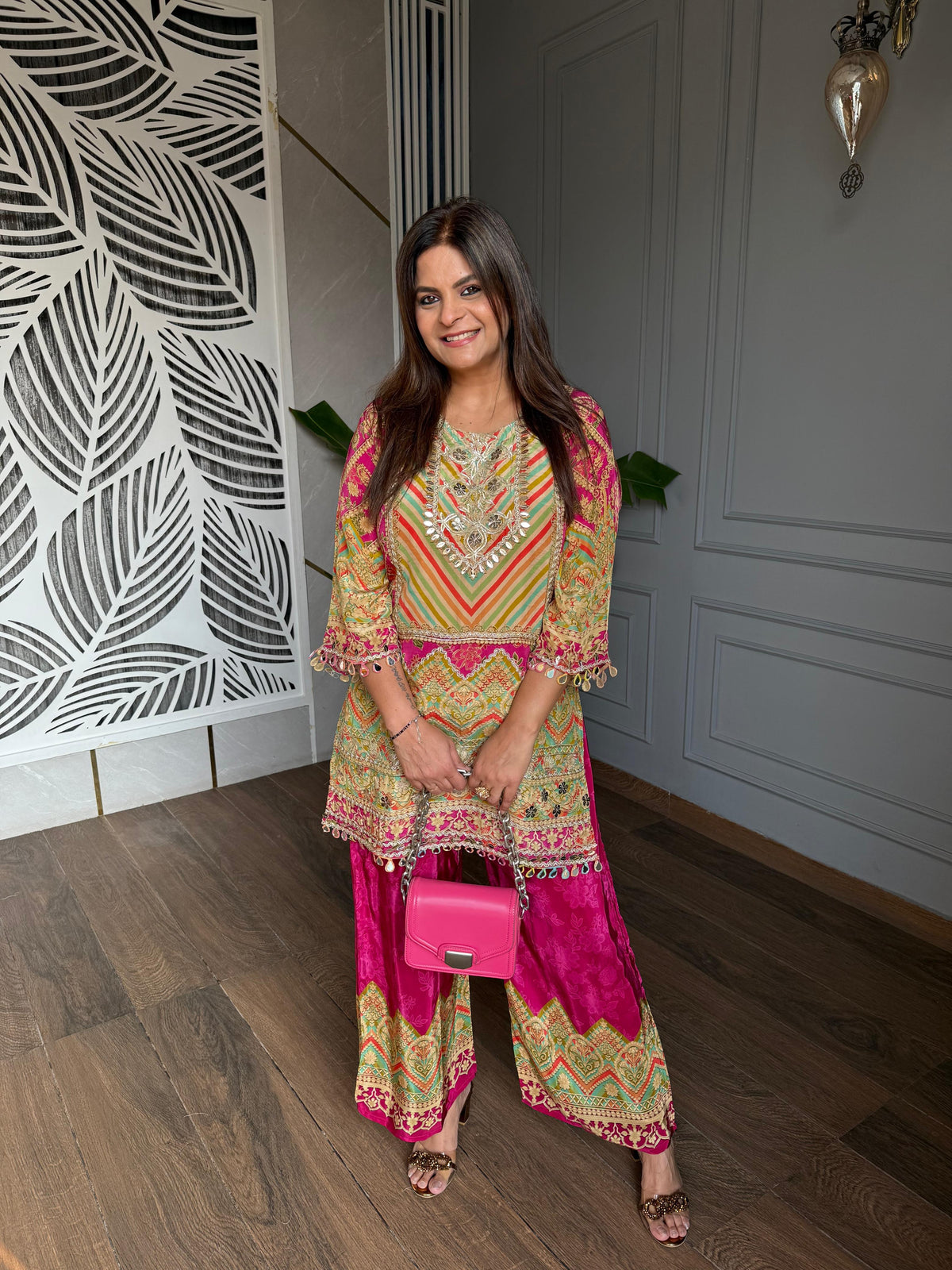 Crepe embroided co-ord set (Jia)