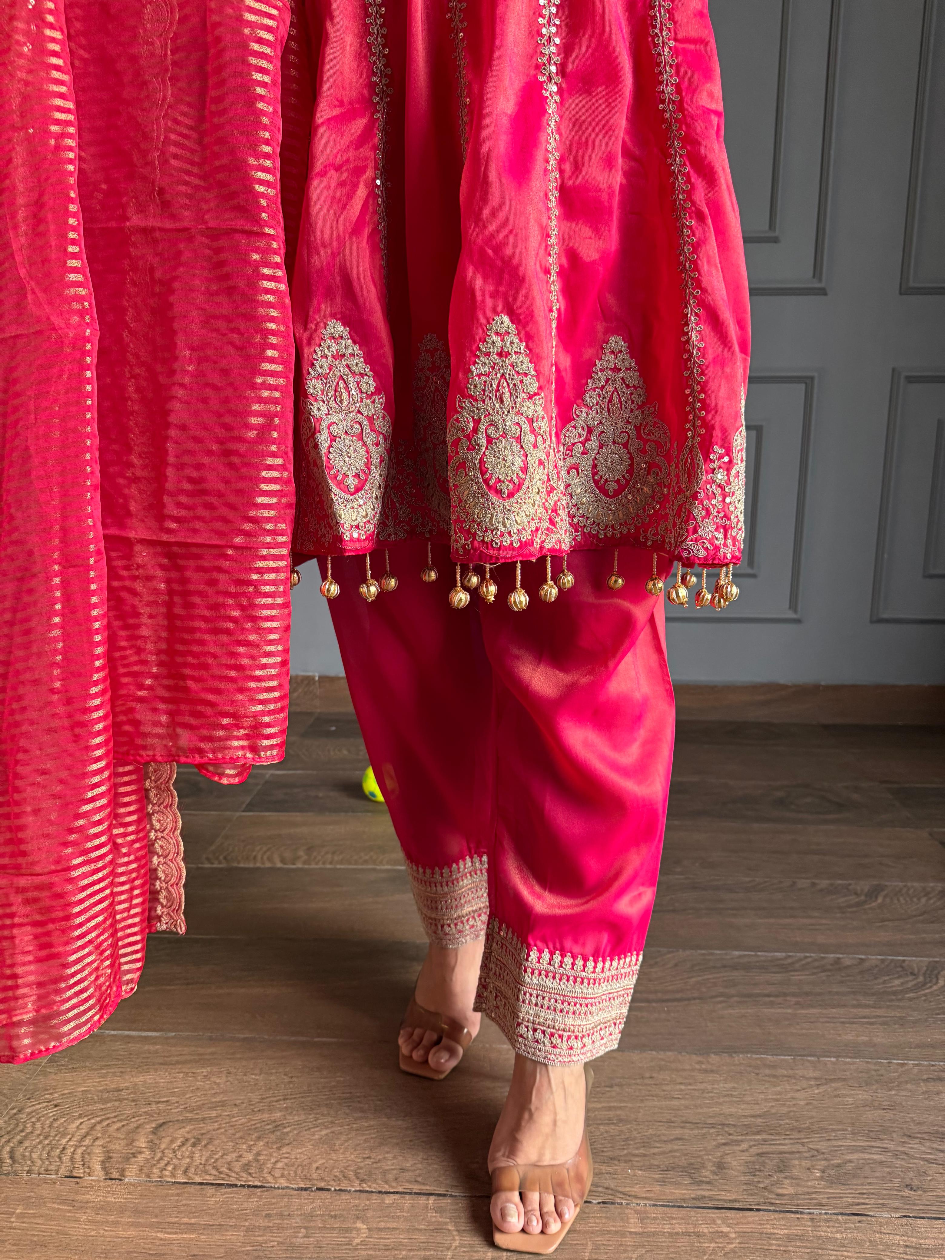 Payal embroided short anarkali suit