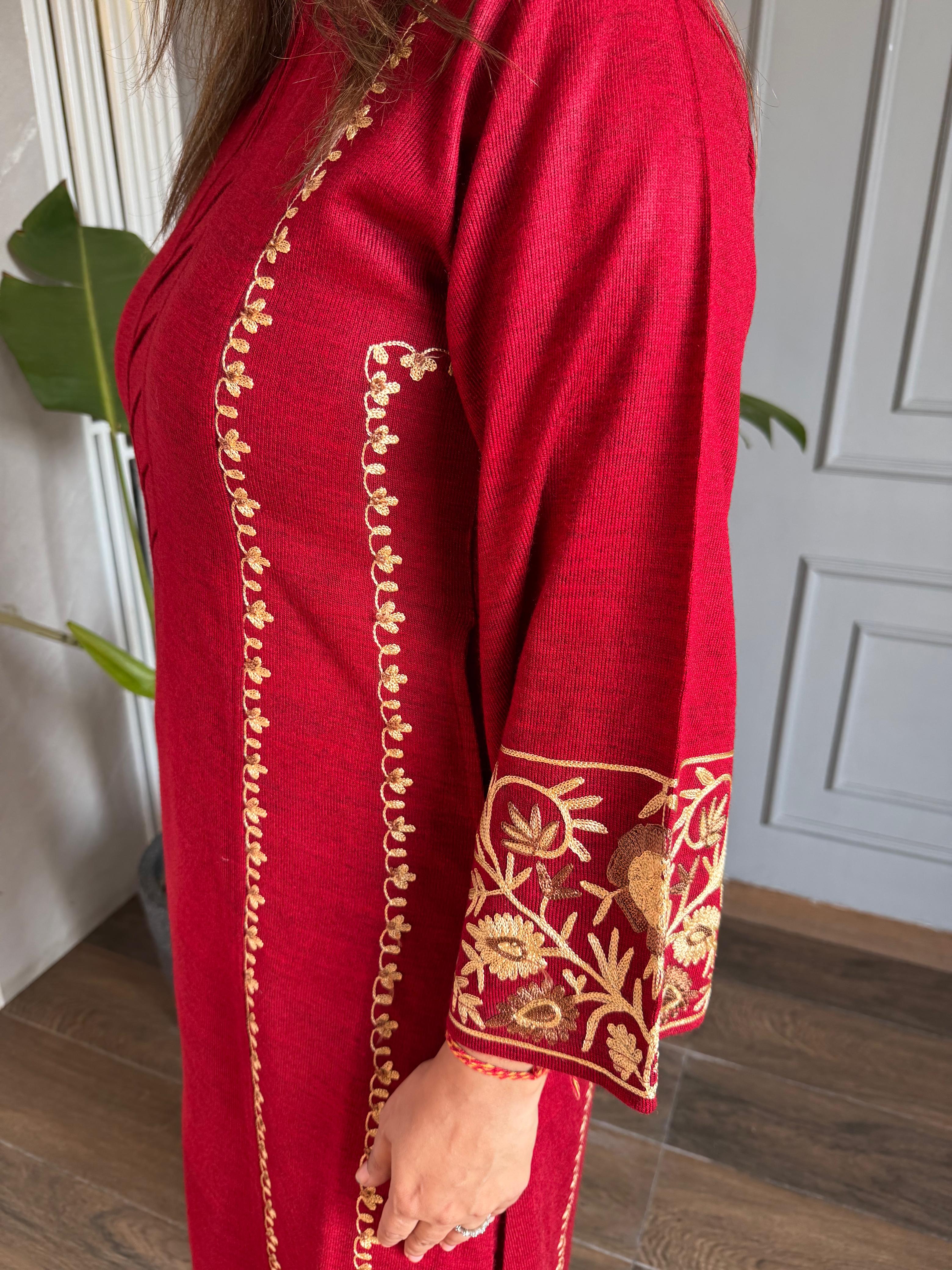 Rosy woollen embroided co-ord set (Rosy)