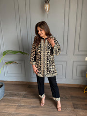 Woollen front back embroided co-ord set (Sureeli)