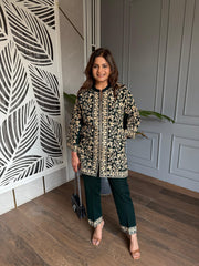 Woollen front back embroided co-ord set (Sureeli)