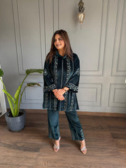 Shelika strechable velvet co-ord set (Shelika)