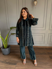 Shelika strechable velvet co-ord set (Shelika)