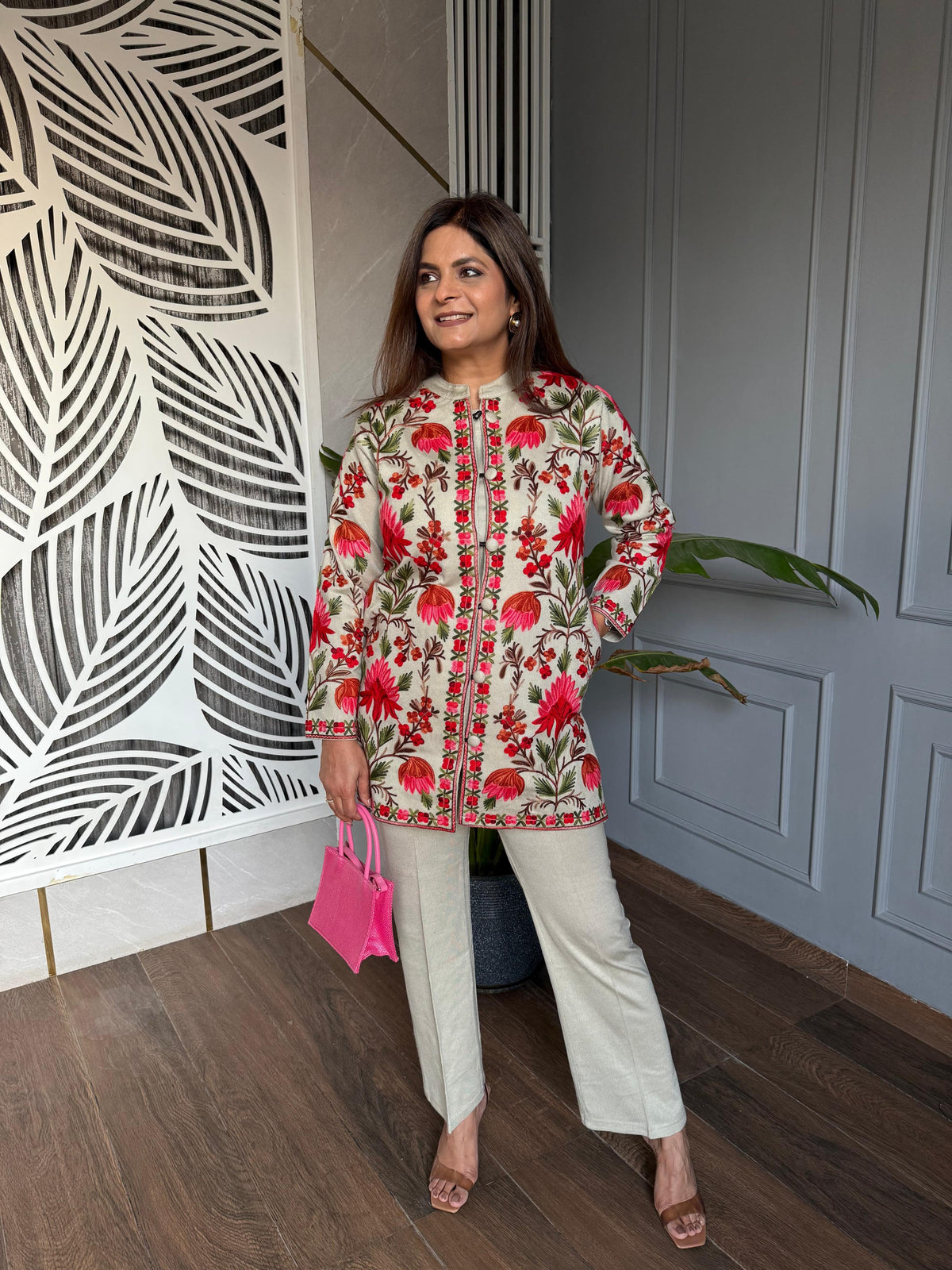 Farhana kashmiri embroided 3 piece woollen set (Farhana)