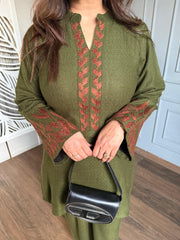 Embroided 2 piece woollen co-ord set (Olivia)