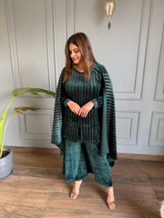 Velvet 3 piece embroided sharara suit (Rohini)